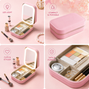 Hanglow LED Mirror Cosmetic Organizer With Case