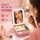 Hanglow LED Mirror Cosmetic Organizer With Case